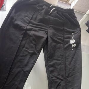 Black Embroidered Men's Pants